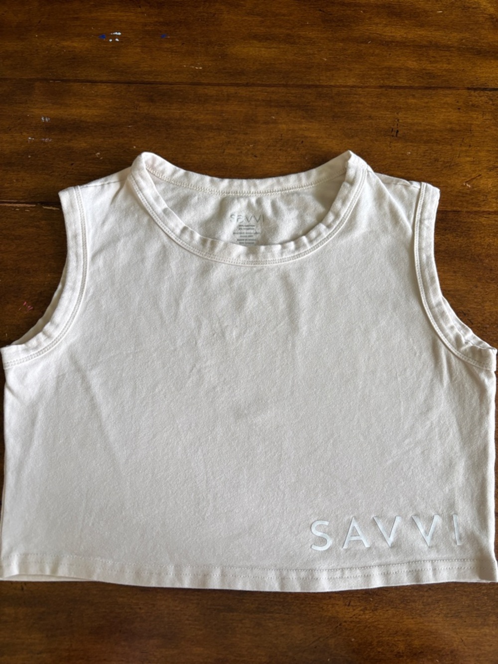 Savvi Cream Crop Tank Top size medium/large